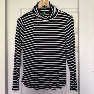 Striped, long-sleeve turtleneck